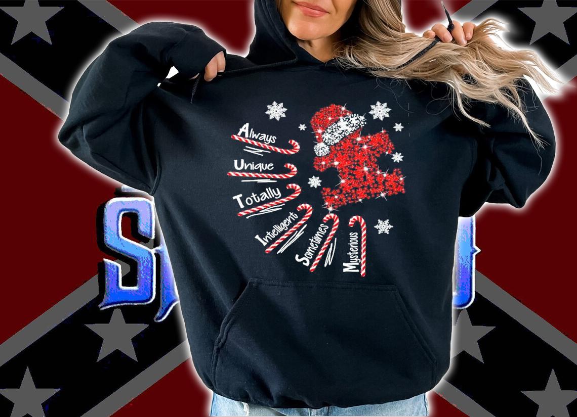 Autism Santa Christmas Always Unique Totally Interesting Sometimes Mysterious Shirt t-shirt hoodie