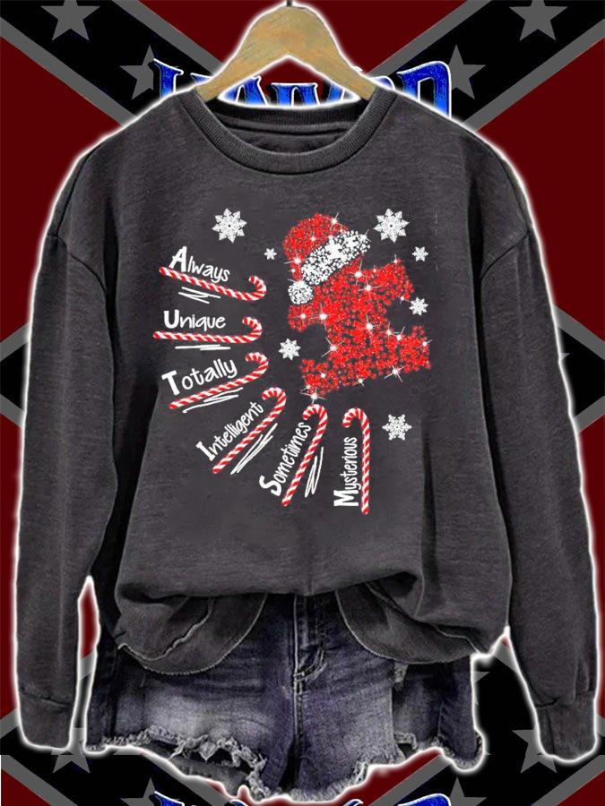Autism Santa Christmas Always Unique Totally Interesting Sometimes Mysterious Shirt t-shirt sweatshirt
