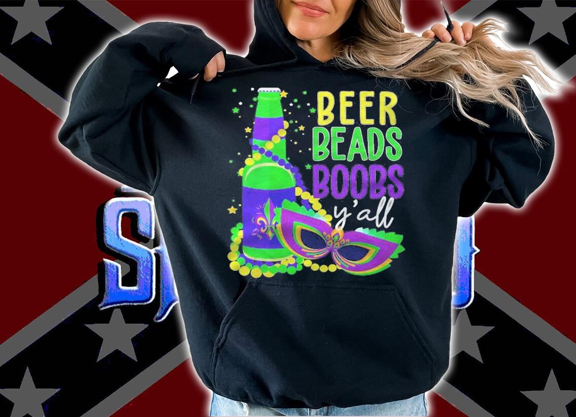 Beer Beads Boobs Yall Drinking Mardi Gras T-shirt t-shirt