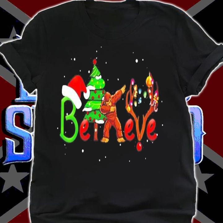 Believe Bigfoot Dabbing Christmas Quarantine Gift T-Shirt t-shirt
