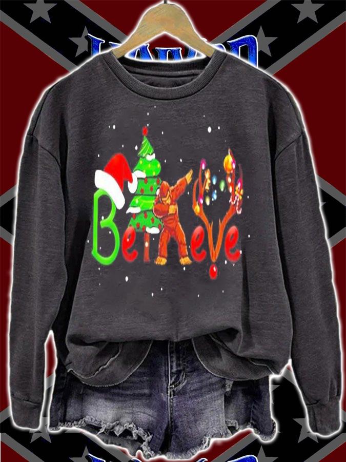 Believe Bigfoot Dabbing Christmas Quarantine Gift T-Shirt t-shirt