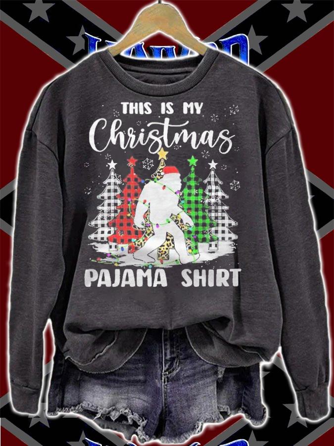 Bigfoot this is my Christmas pajama shirt T-shirt t-shirt