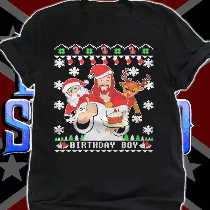 Birthday Boy Jesus Funny Ugly Christmas Shirt t-shirt