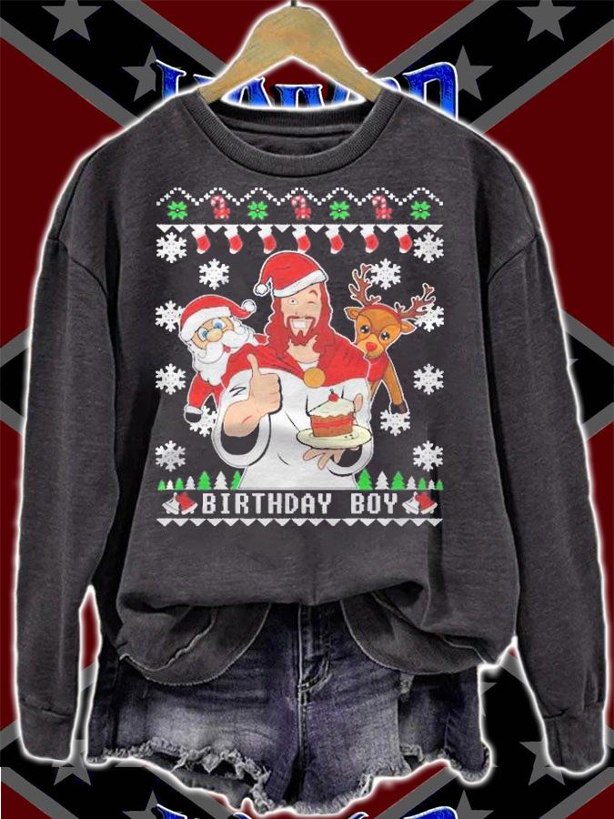 Birthday Boy Jesus Funny Ugly Christmas Shirt t-shirt