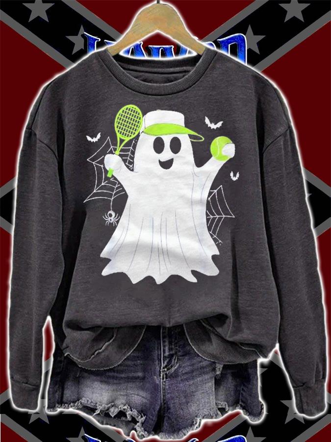 Boo Ghost Playing Tennis Funny Halloween Tennis Costume Shirt t-shirt sweatshirt