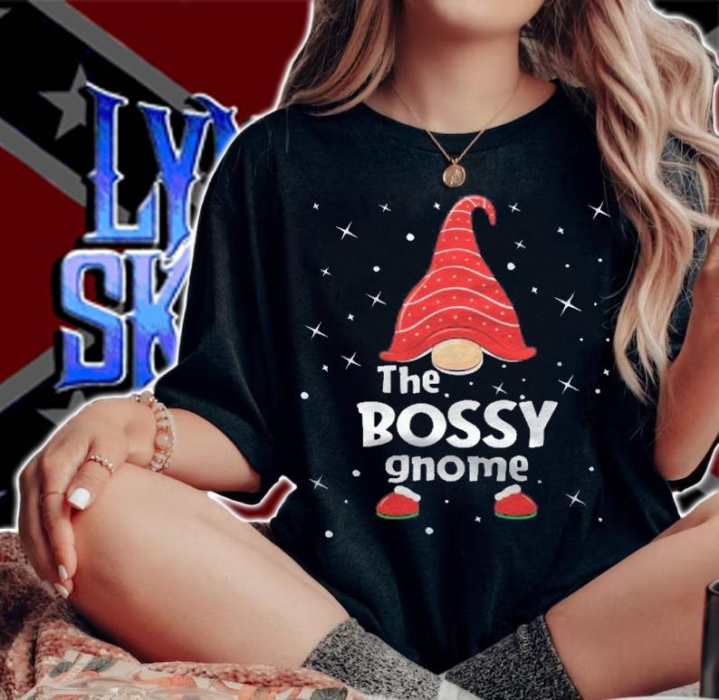 Bossy Gnome Family Matching Christmas Funny Gift Pajama Shirt t-shirt