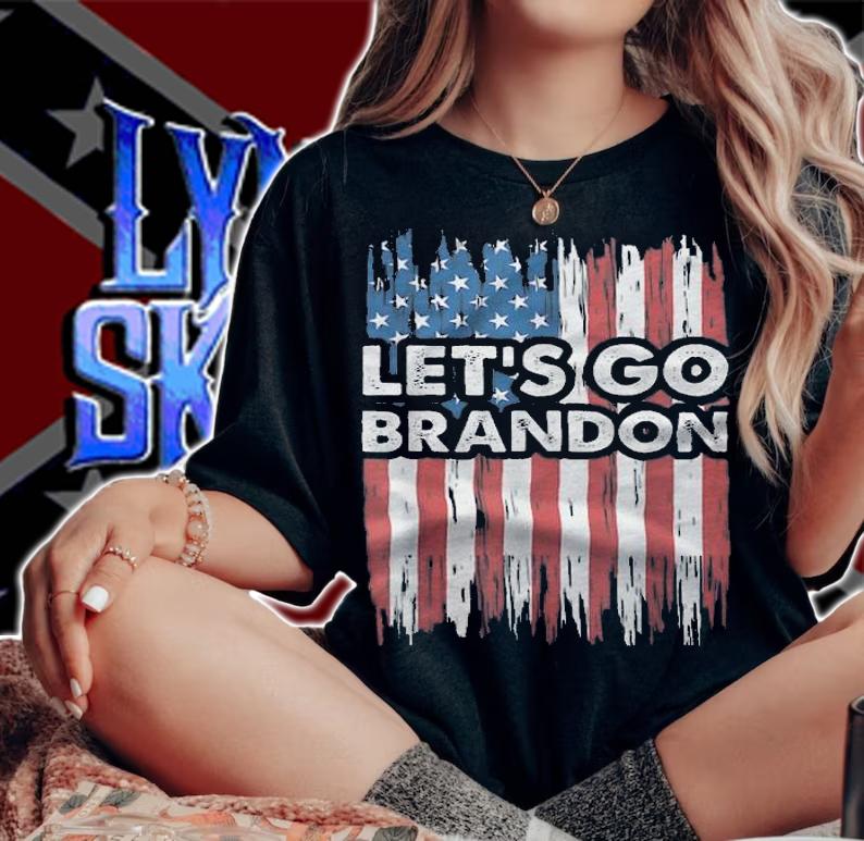 Brandon Tee Let's Go Brandon Funny USA Flag T-Shirt t-shirt woman shirt