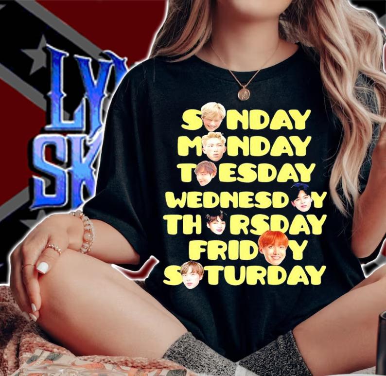 BTS Sunday Monday Tuesday Wednesday Thursday Friday Saturday Shirt t-shirt