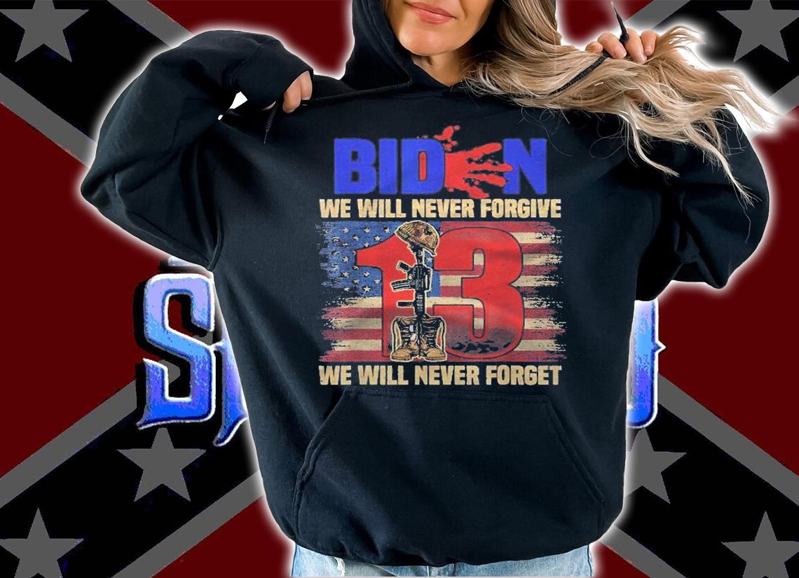 Blood On His Hands Biden We Will Never Forget Shirt t-shirt
