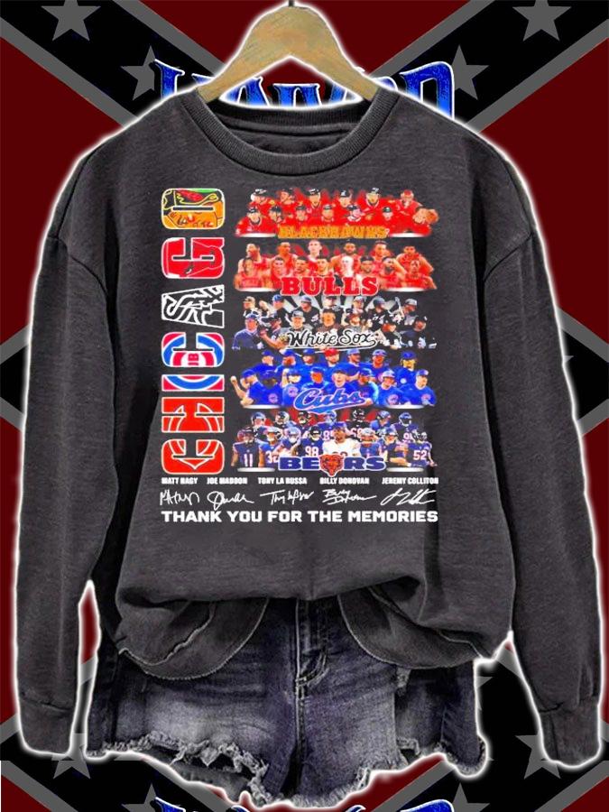 Chicago Blackhawks Bulls White Sox Cubs Bears signatures shirt t-shirt sweatshirt