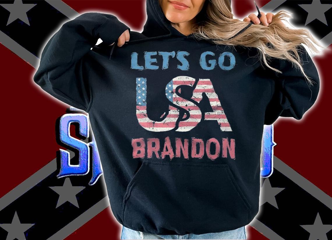 Let's Go USA Brandon USA Flag T-Shirt t-shirt hoodie