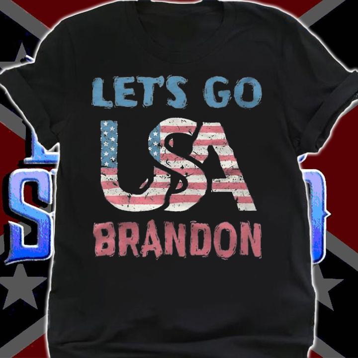 Let's Go USA Brandon USA Flag T-Shirt t-shirt shirt