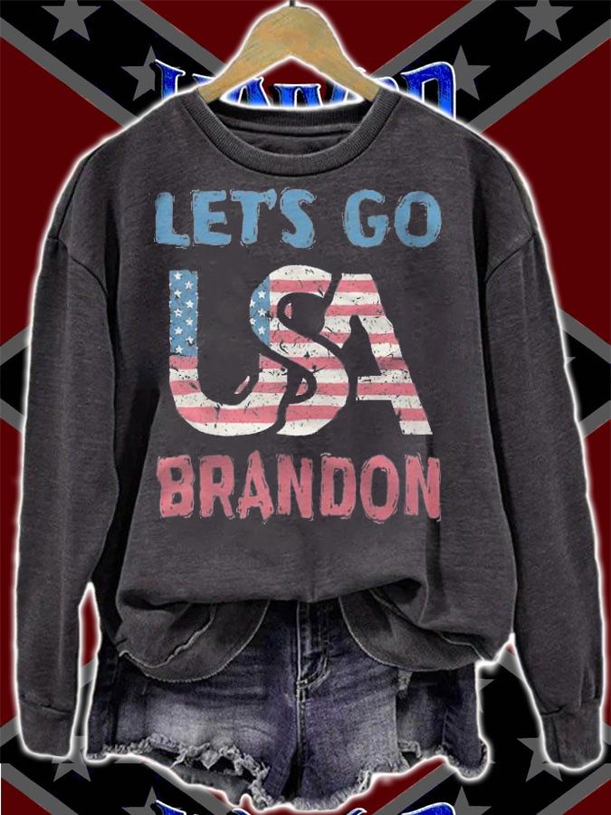 Let's Go USA Brandon USA Flag T-Shirt t-shirt sweatshirt