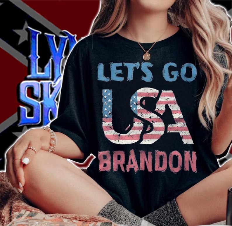 Let's Go USA Brandon USA Flag T-Shirt t-shirt woman shirt