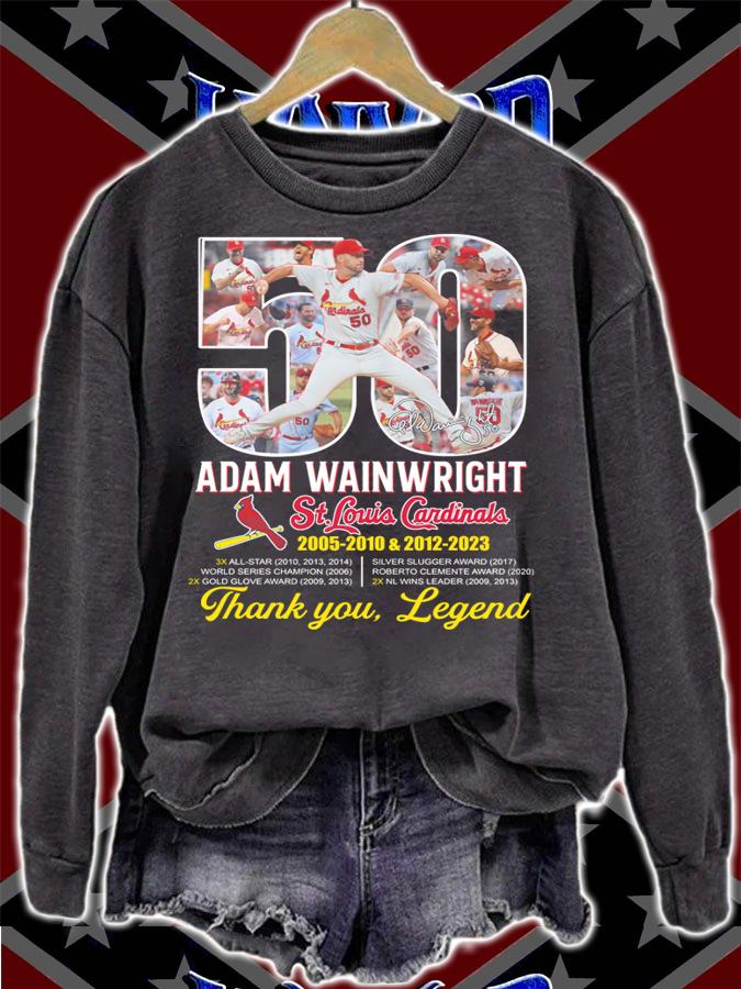 Adam Wainwright 50 Years St. Louis Cardinals Thank You Legend Signature t-shirt sweatshirt