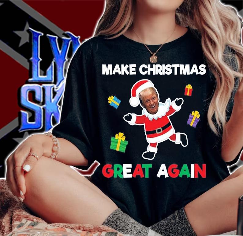 Christmas Great Xmas Donald Trump Santa Design T-Shirt t-shirt