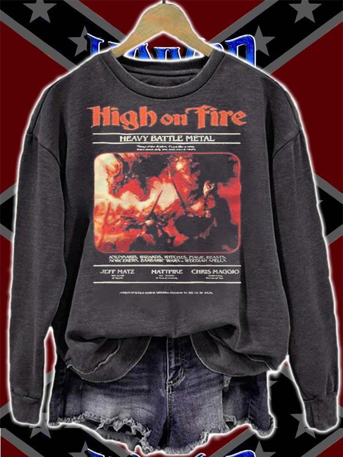 High on fire heavy battle metal T-shirt t-shirt
