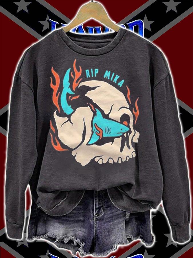 Mika Rip Shark and Skull T-shirt t-shirt sweatshirt