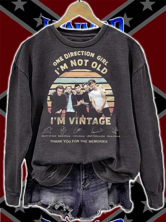 One Direction Girl I'm not old I'm vintage signature thank you for the memories shirt t-shirt