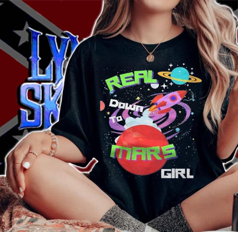 Real down to mars girl cute novelty shirt t-shirt woman shirt