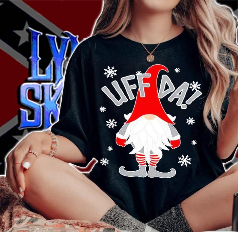 Uff Da Danish Gnome Nordic Christmas T-Shirt t-shirt