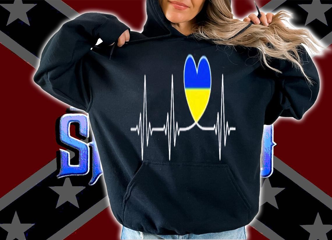 Ukraine Love Heartbeat And Ukrainian Flag With Heart Ukraine Shirt t-shirt hoodie