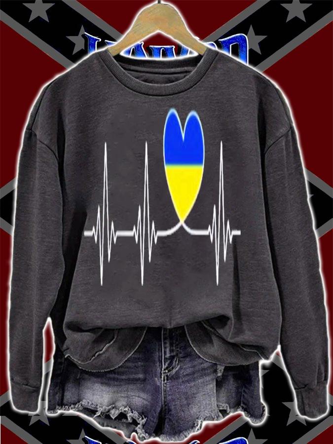 Ukraine Love Heartbeat And Ukrainian Flag With Heart Ukraine Shirt t-shirt sweatshirt