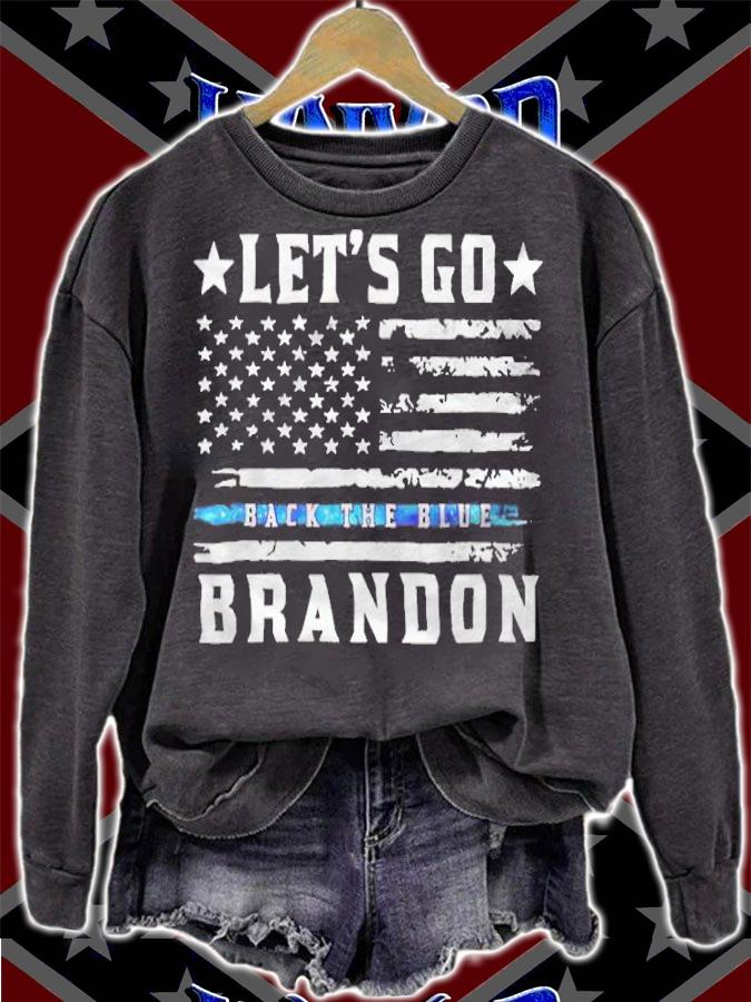 Let's go back the blue Brandon American flag 2021 T-shirt t-shirt