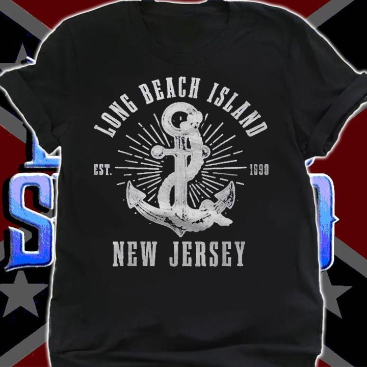 Long Beach Island Est. 1690 New Jersey Vintage Nautical Shirt t-shirt