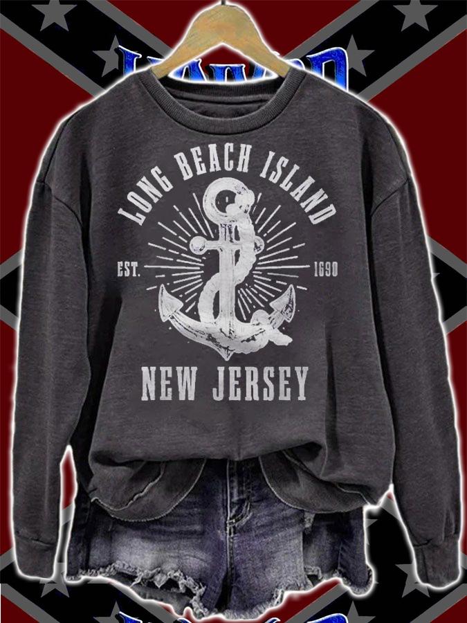 Long Beach Island Est. 1690 New Jersey Vintage Nautical Shirt t-shirt