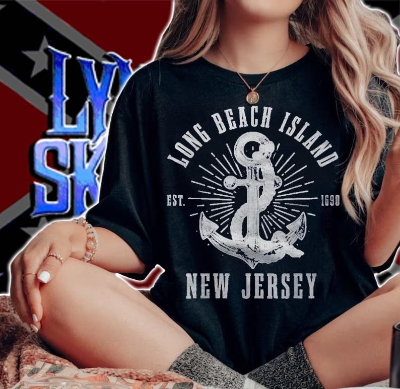 Long Beach Island Est. 1690 New Jersey Vintage Nautical Shirt t-shirt