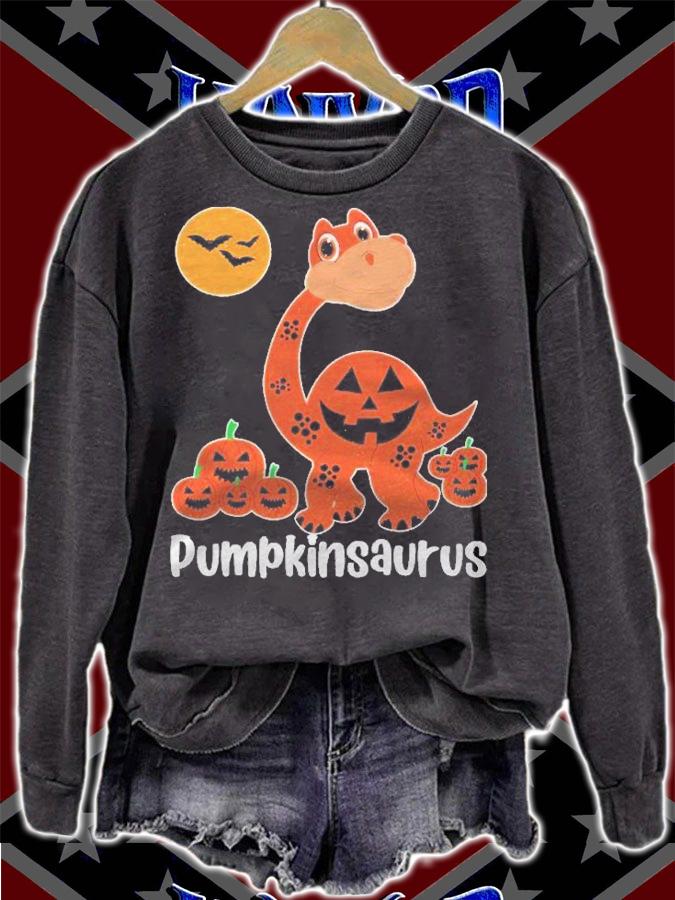 Pumpkinsaurus Funny Halloween Dinosaur With Pumpkin Shirt t-shirt