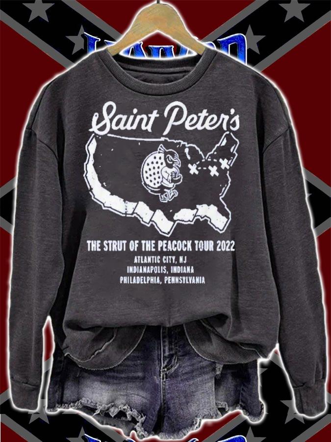 Saint Peter's Basketball Strut Of The Peacock Tour 2022 Atlantic City NJ Shirt t-shirt sweatshirt