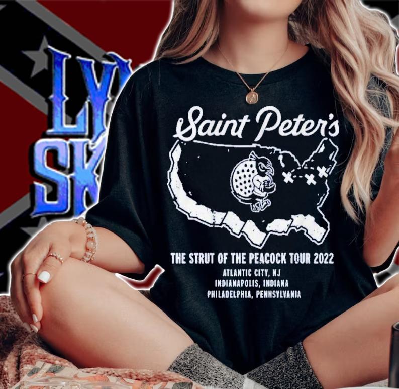 Saint Peter's Basketball Strut Of The Peacock Tour 2022 Atlantic City NJ Shirt t-shirt woman shirt