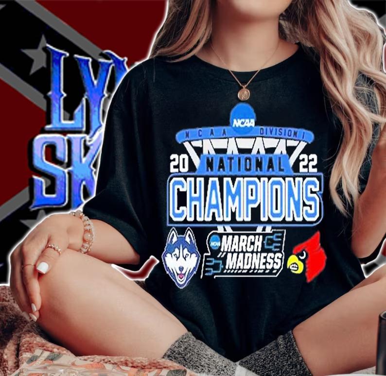 UConn Huskies Vs Louisville NCAA Division I March Madness The Road To National Champions 2022 T-Shirt t-shirt woman shirt