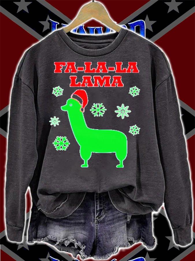 Cute Llama Christmas Fa-La-La Lama T-Shirt t-shirt sweatshirt