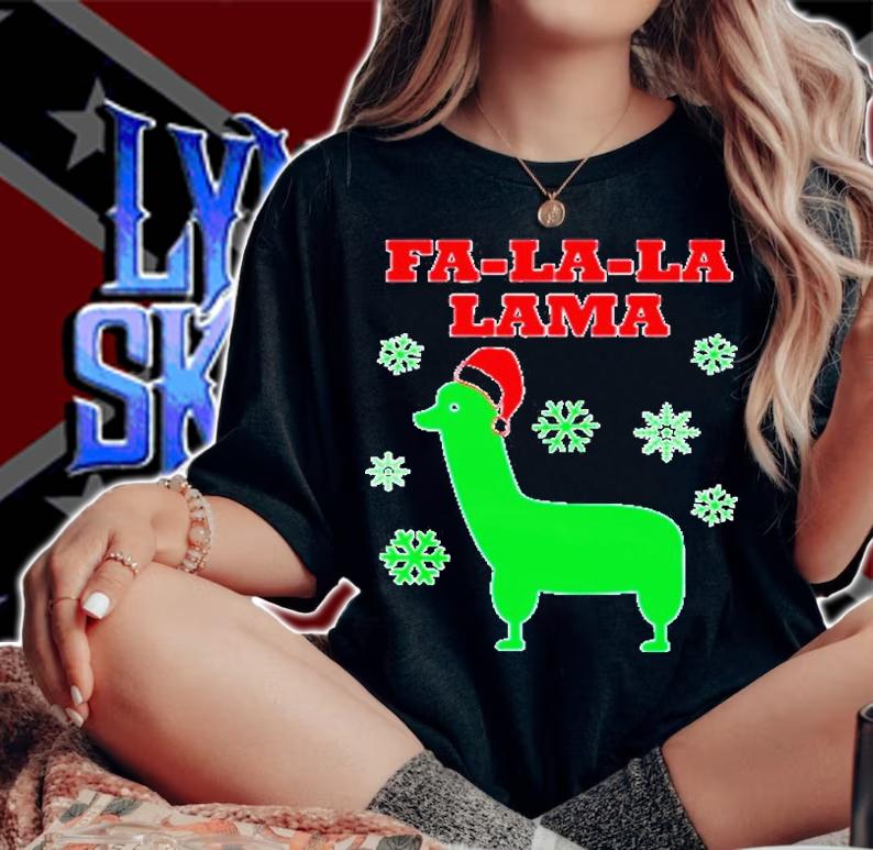 Cute Llama Christmas Fa-La-La Lama T-Shirt t-shirt woman shirt
