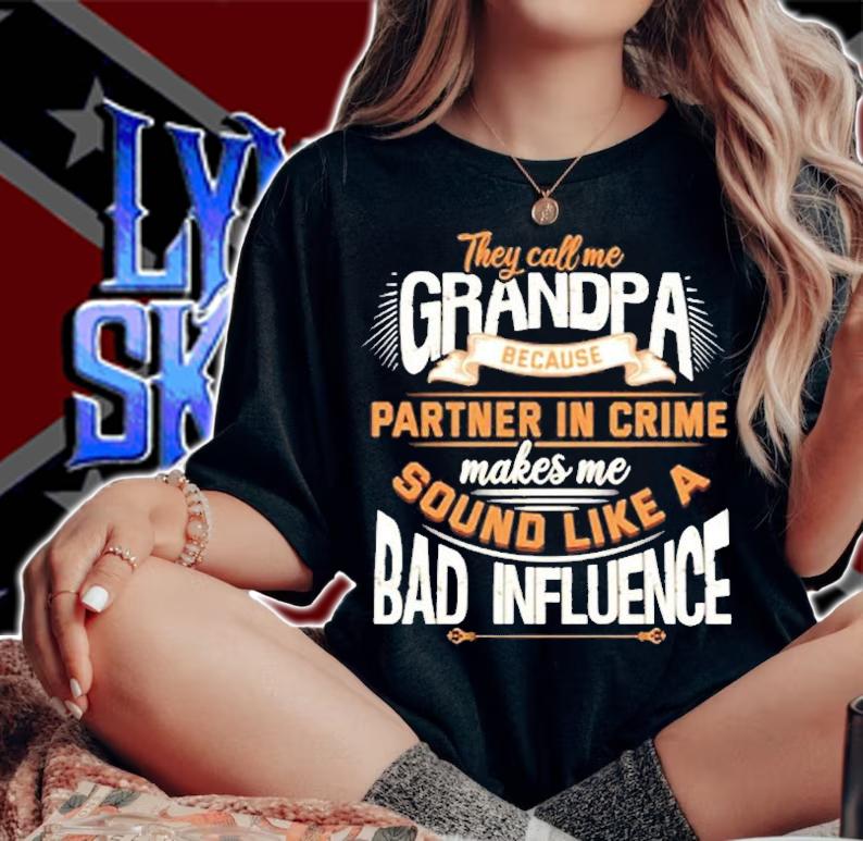 Funny Grandpa Partner In Crime Phrase Granddad Humor T-Shirt t-shirt woman shirt