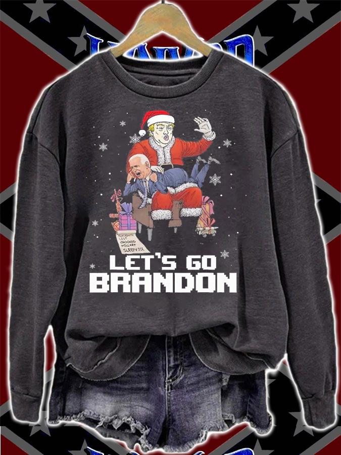 Santa Trump Pro Anti Biden Christmas Lets Go Branson Brandon T-Shirt t-shirt
