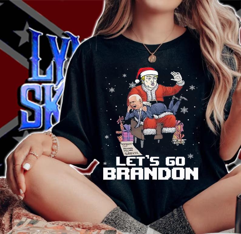 Santa Trump Pro Anti Biden Christmas Lets Go Branson Brandon T-Shirt t-shirt