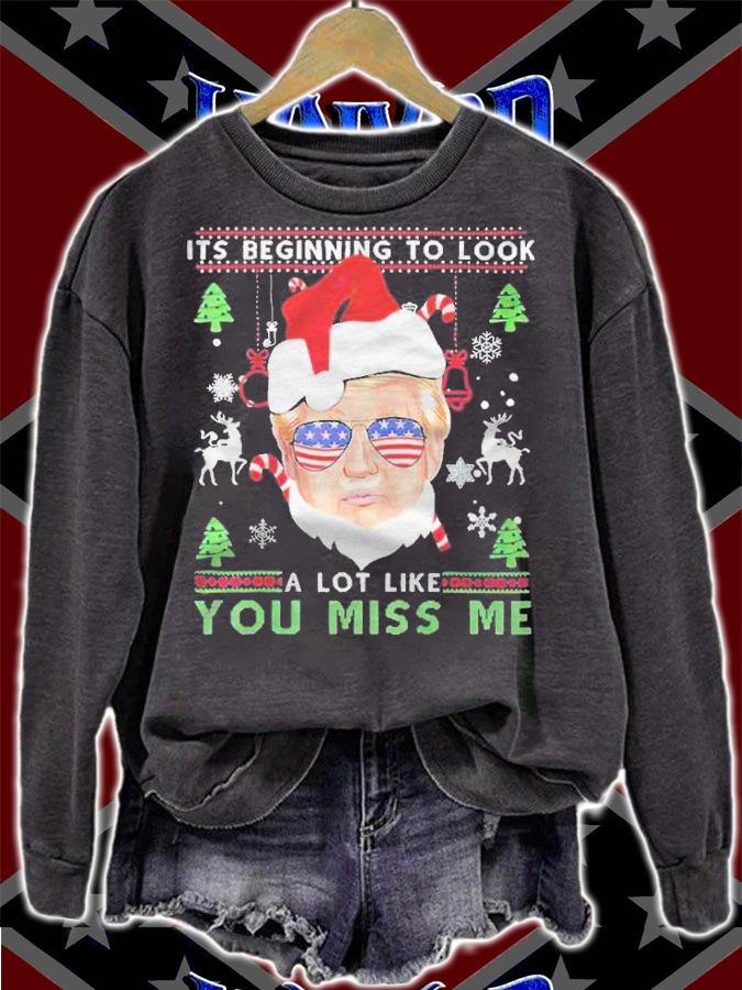 It's beginning to look a lot like you miss me Trump sunglasses Merry Christmas T-shirt t-shirt