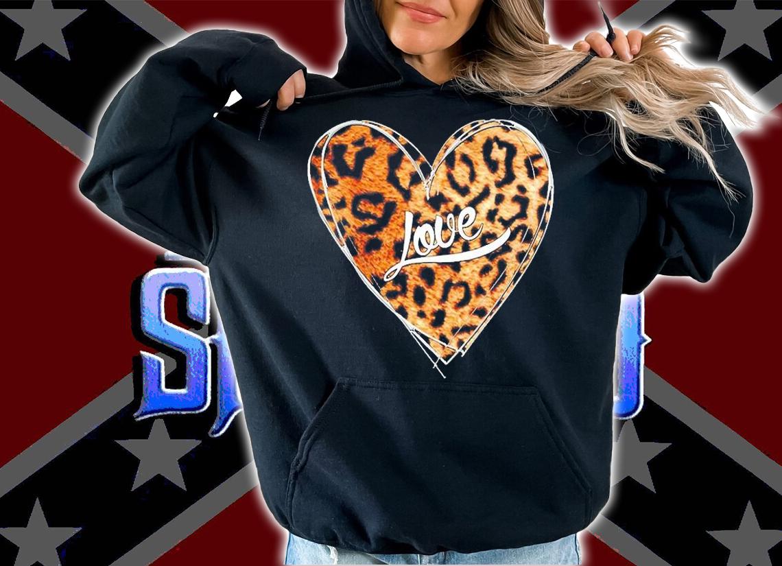Valentines Day Leopard Print Heart Lover T-Shirt t-shirt hoodie