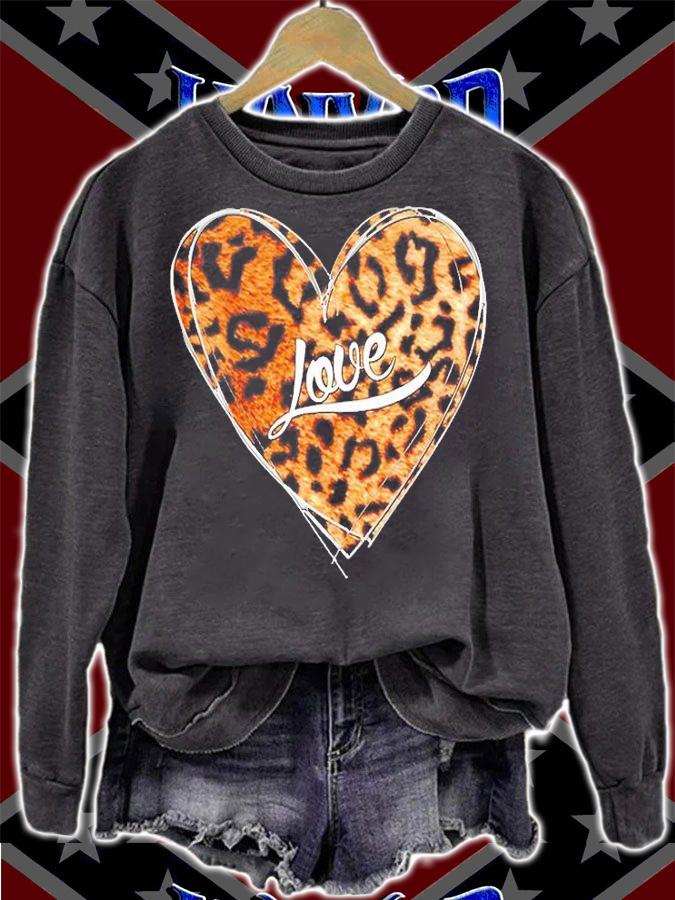 Valentines Day Leopard Print Heart Lover T-Shirt t-shirt sweatshirt