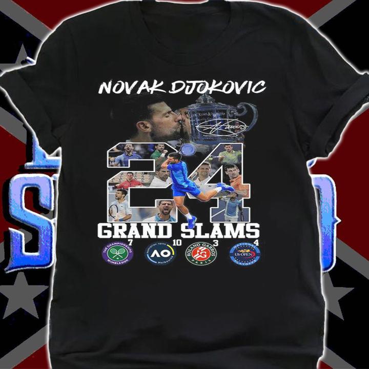 24 Novak Djokovic Grand Slams Signature t-shirt shirt