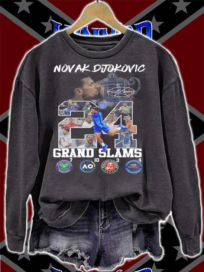 24 Novak Djokovic Grand Slams Signature t-shirt sweatshirt