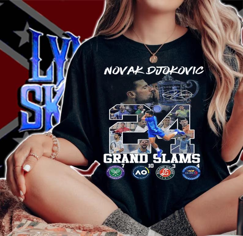 24 Novak Djokovic Grand Slams Signature t-shirt woman shirt