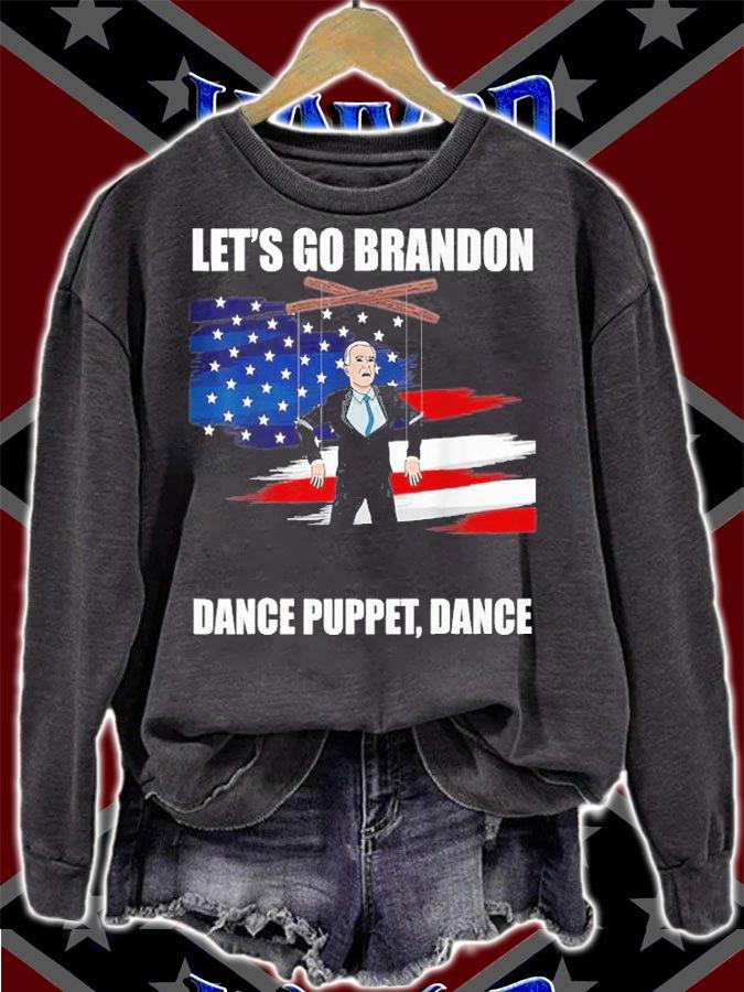 LetS Go Brandon Dance puppet Dance Funny Biden Puppet USA Flag T-Shirt t-shirt sweatshirt