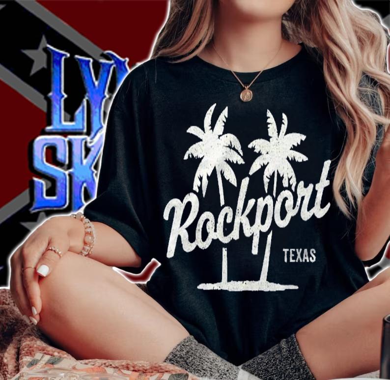 Rockport Texas Vintage 70S Palm Trees Graphic Shirt t-shirt woman shirt