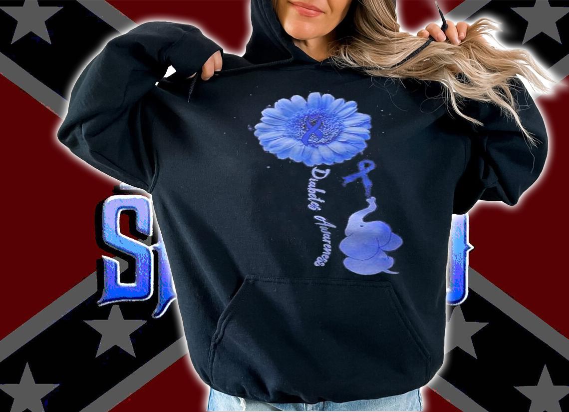 Cute Elephants Sunflower Diabetes Awareness Shirt t-shirt hoodie