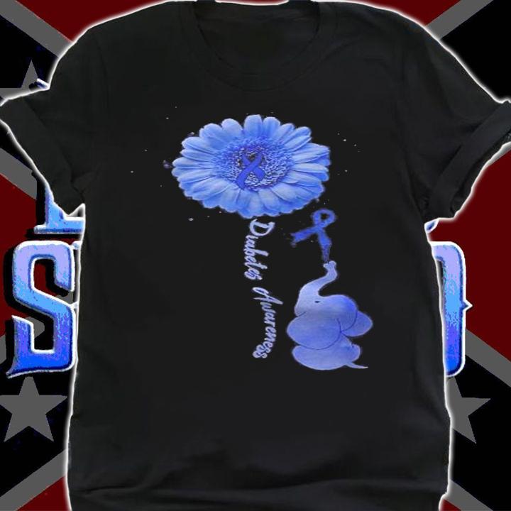 Cute Elephants Sunflower Diabetes Awareness Shirt t-shirt shirt